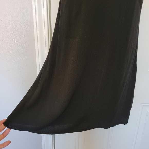 Aritzia Sundeh Sun Deh Black Dress Sleeveless Side Zip Deep V Neck Size S - Picture 3 of 12